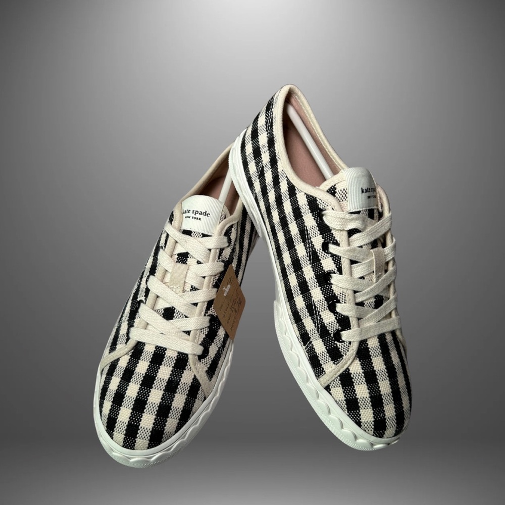 Kate Spade Black and White Gingham Sneakers